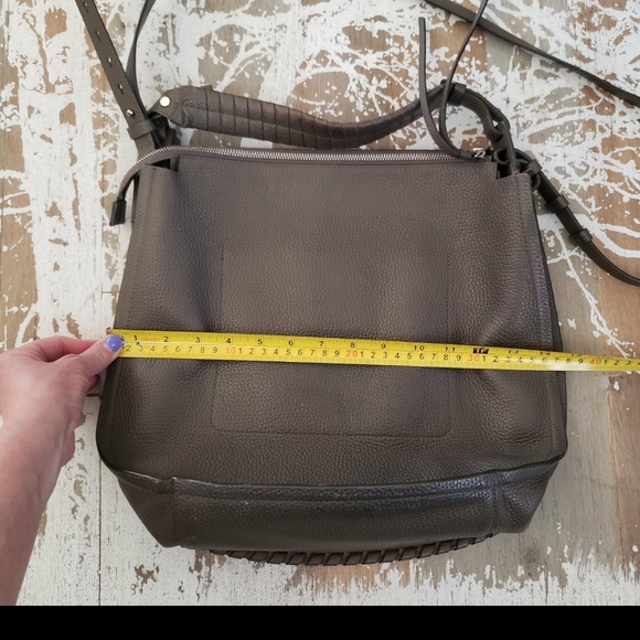All Saints Mori Hobo Bag in Grey/Brown Leather - Picture 12 of 12
